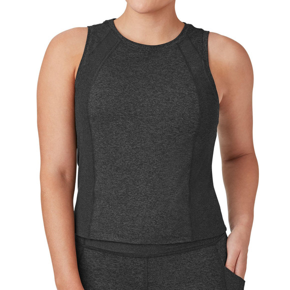 Member's Mark Women's Soft Rib Cropped Tank Size XL Charcoal Gray Heather - Picture 1 of 8